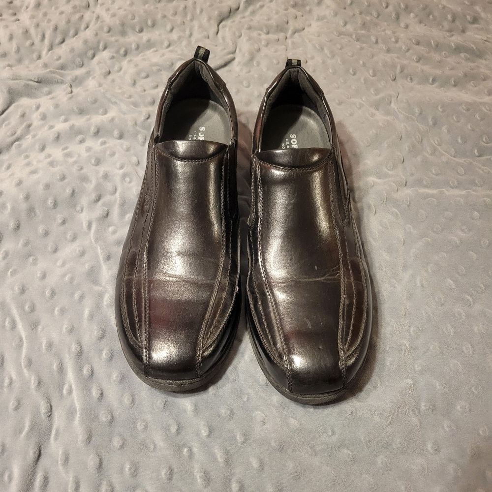 MENS SIZE 11 SOFT STAGS SLIP ON DRESS SHOES